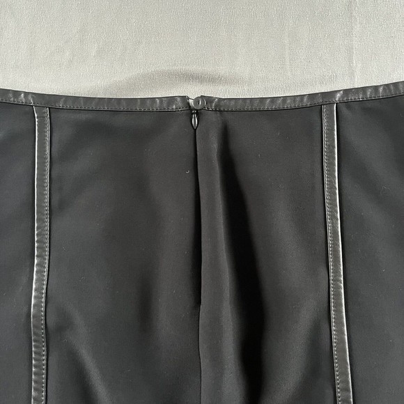 Prada Silk Skirt Calf Skin Leather Trim - Picture 7 of 9